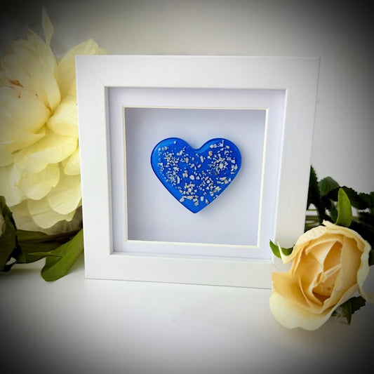 Framed Small Memorial Ashes/Hair Heart