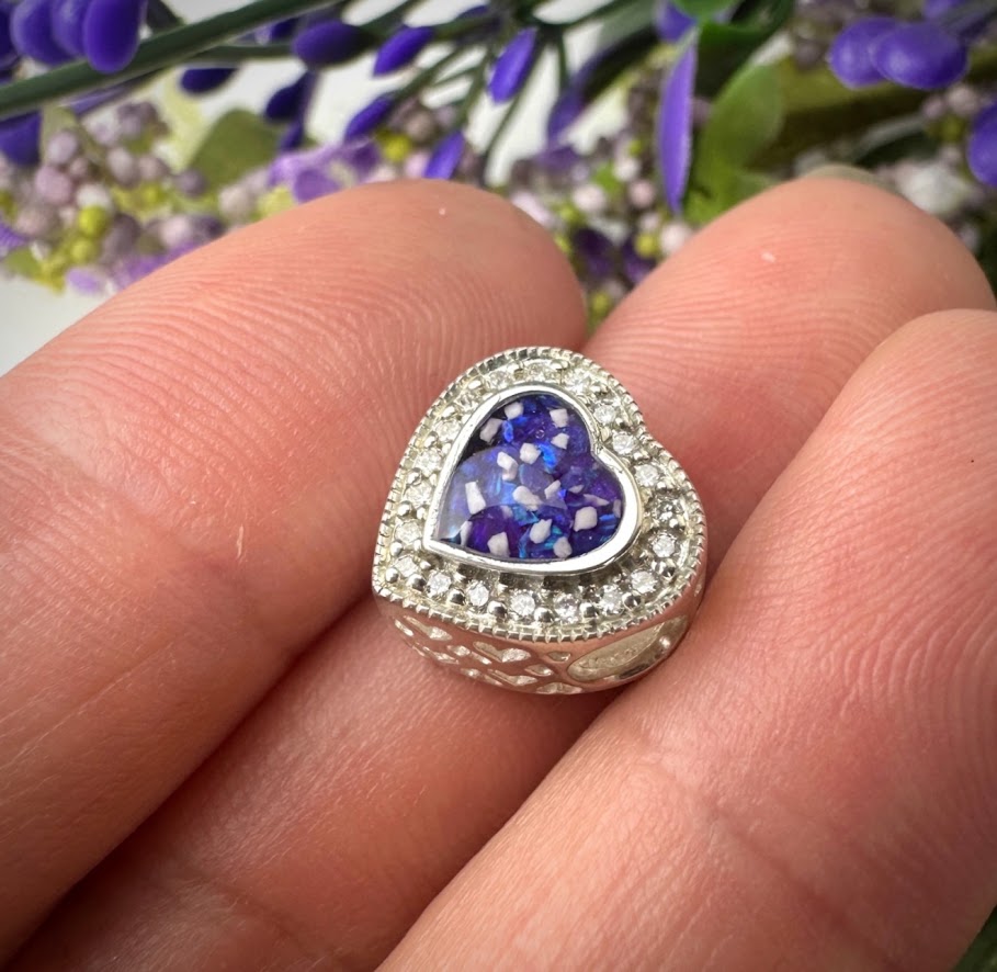 CZ Heart Bracelet Charm