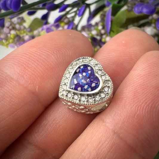 CZ Heart Bracelet Charm