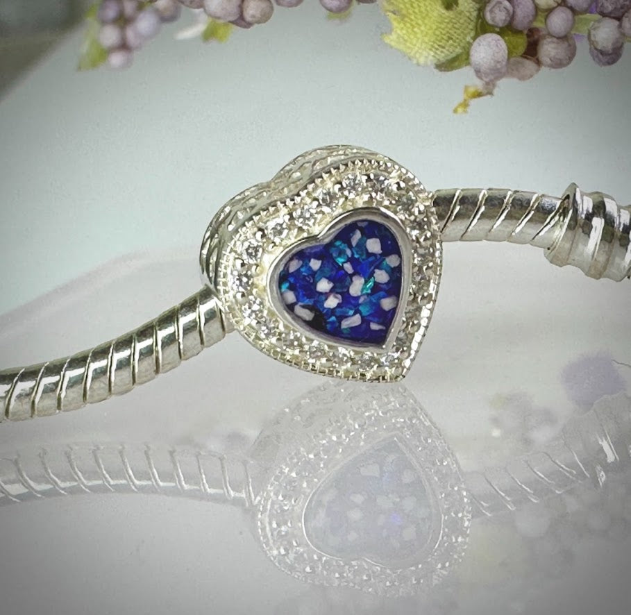 CZ Heart Bracelet Charm
