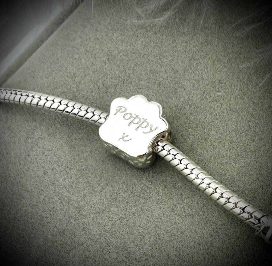 CZ Paw Bracelet Charm