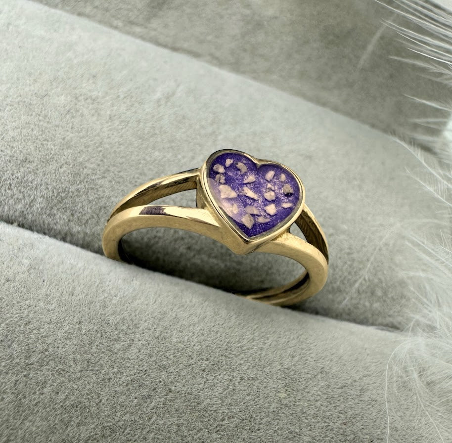 9ct Gold Double Band Heart Ring