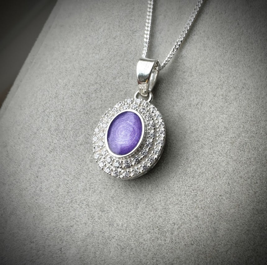 Double CZ Oval Pendant