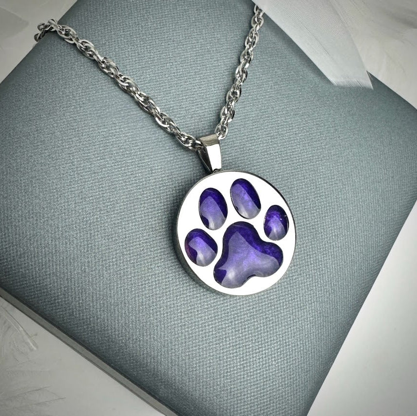 Titanium Round Paw Pendant