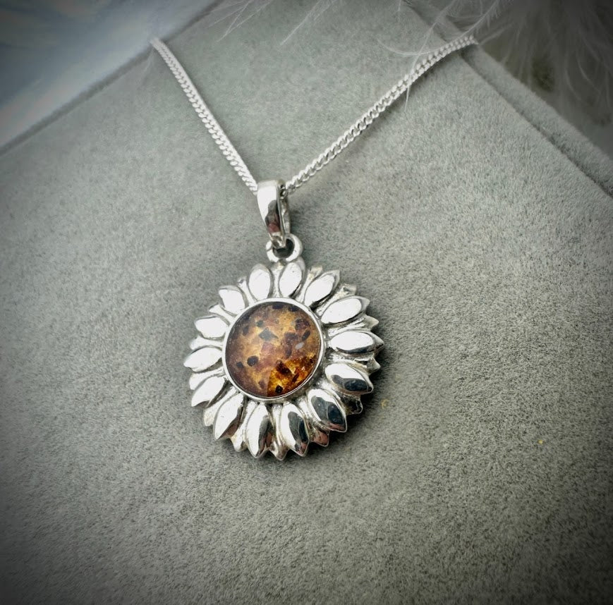 Sunflower .925 Silver Pendant