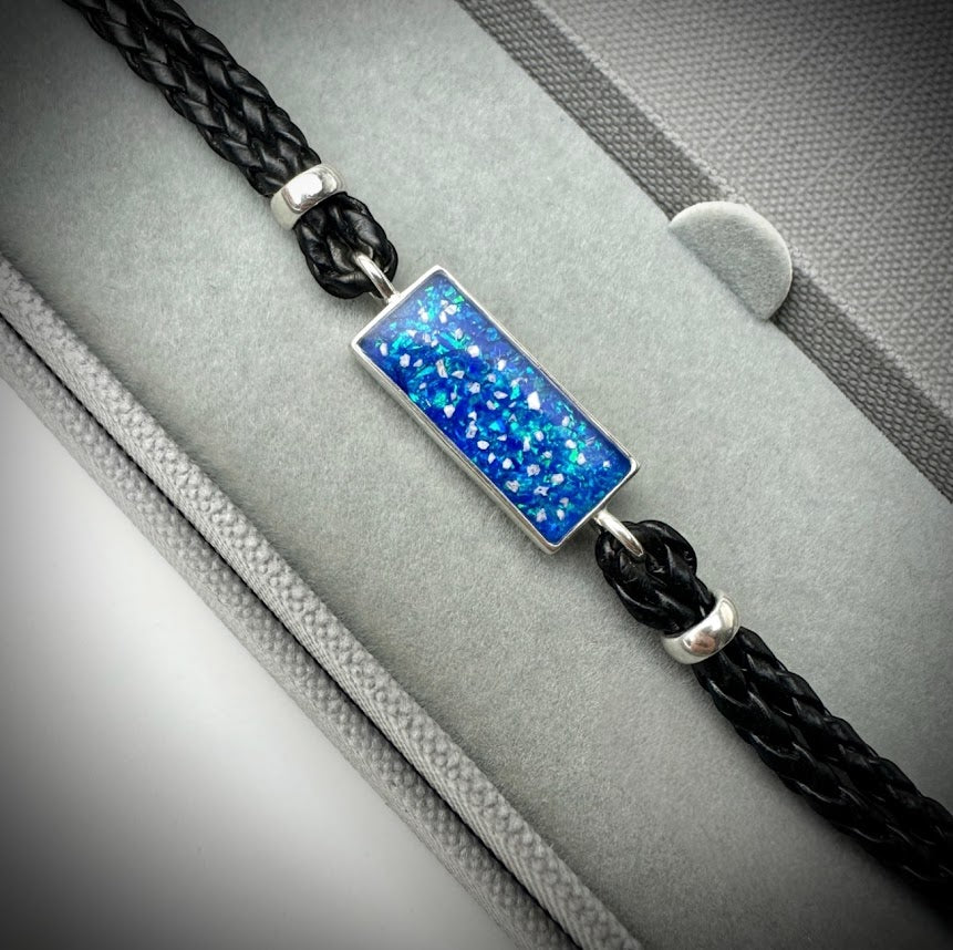 Leather Braided Silver Bracelet