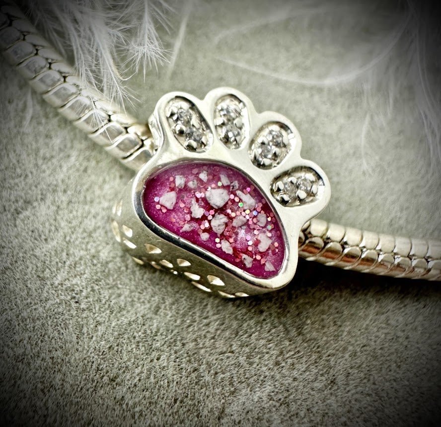 CZ Paw Bracelet Charm