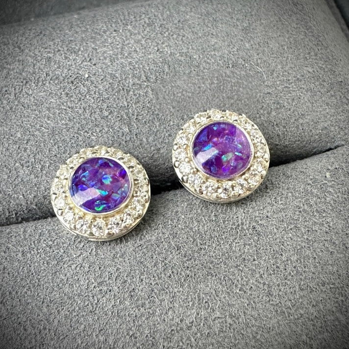 CZ Round Stud Earrings
