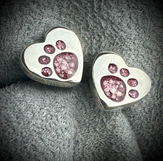 Heart Paw Stud Earrings