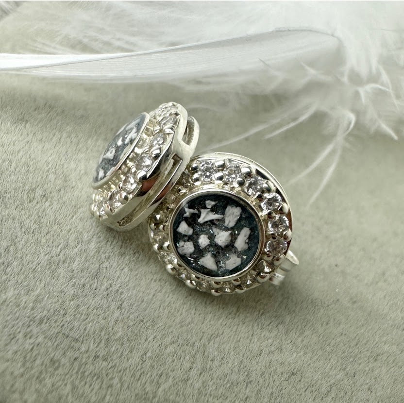 CZ Round Stud Earrings