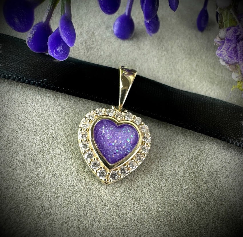 9ct Yellow Gold CZ Heart Pendant