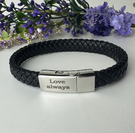 Braided Self Fill Urn Bracelet  - Engraved Love Always