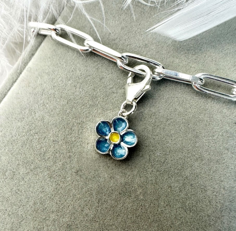 Clip On Forget Me Not Bracelet Charm