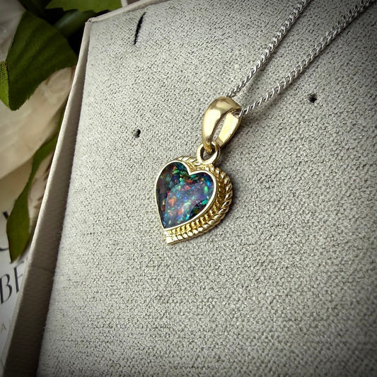 9ct Yellow Gold Rope Heart Pendant