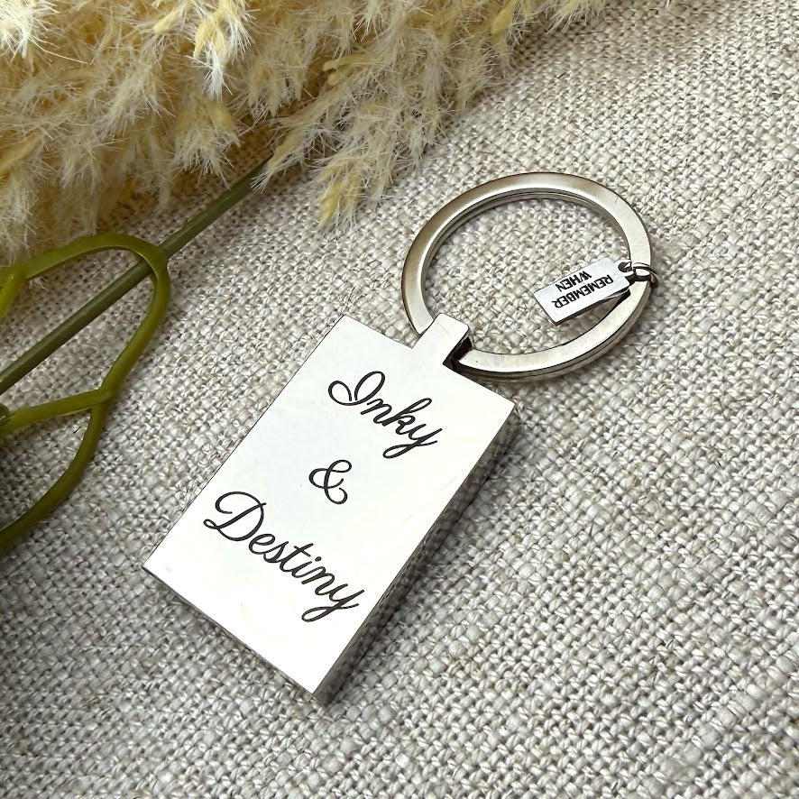 Stainless Personalised Engraved Cat Keyring