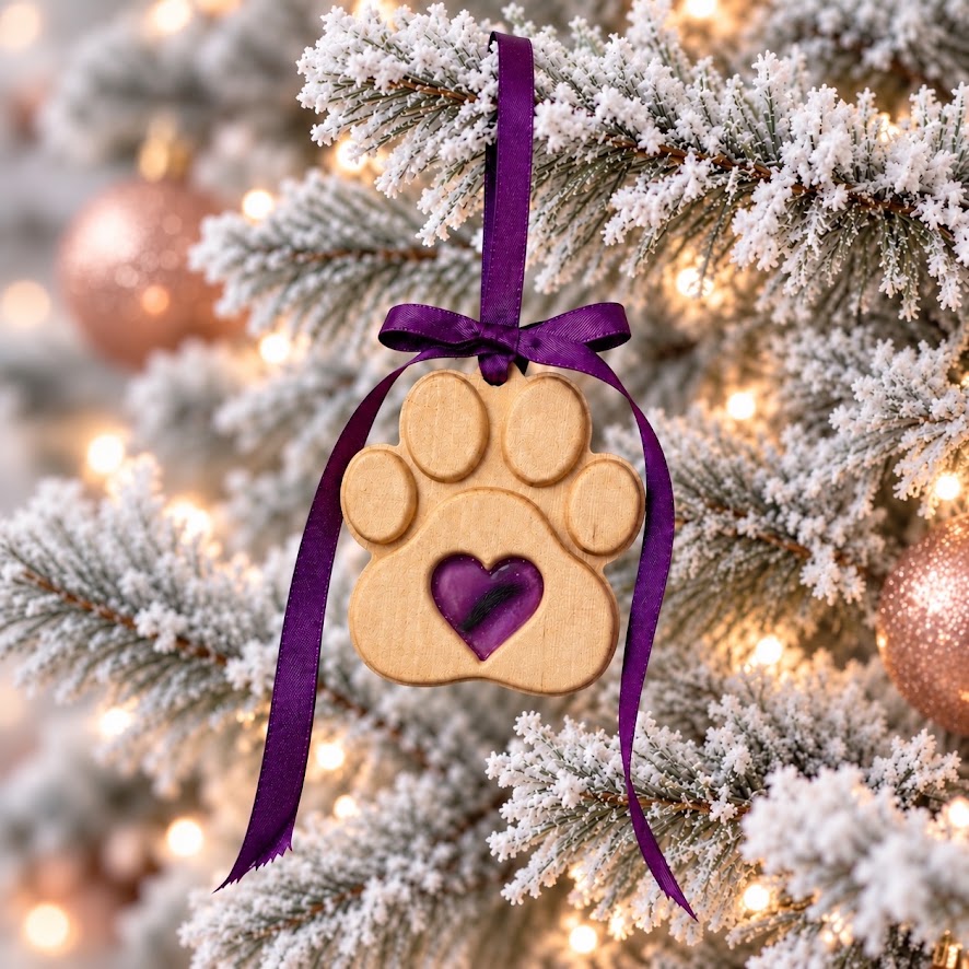 Personalised Wooden Memorial Paw Hanger
