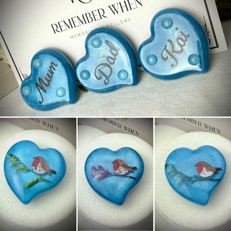 Wavy Heart Robin Pebble