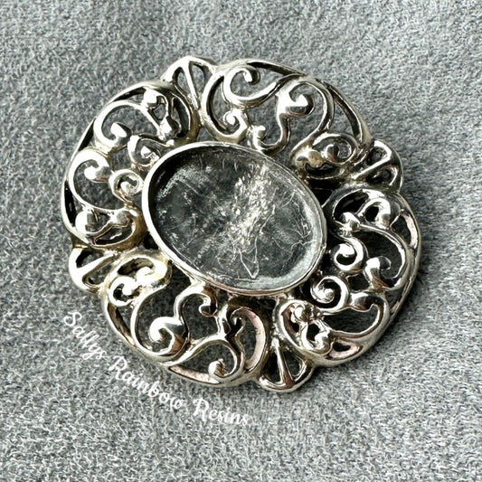 Vintage Flower .925 Silver Brooch / Pin
