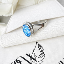 Sterling Silver Rope Edged Oval Ring