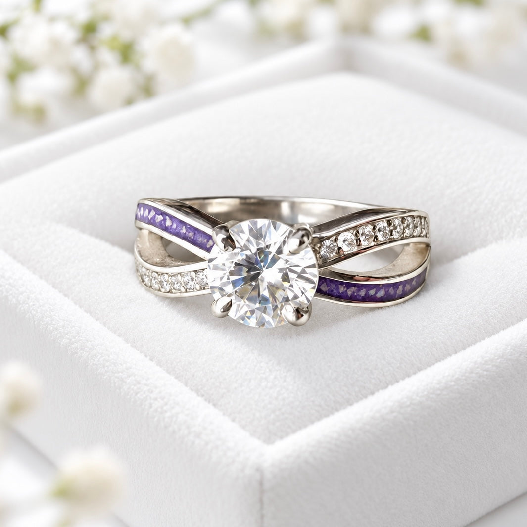 Sterling Silver Solitaire Infinity Ring
