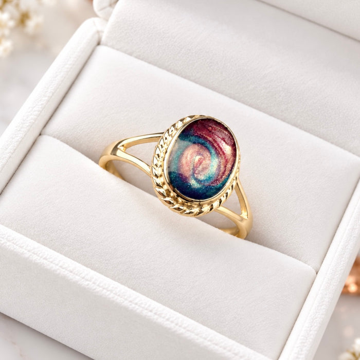 9ct Yellow Gold Rope Edge Oval Ring