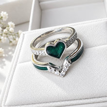 Sterling Silver Heart Double Stacker Ring