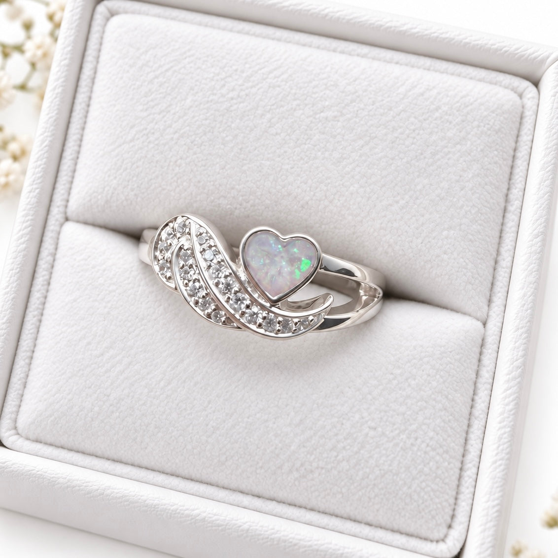 Sterling silver Winged Heart Ring