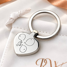 Engraved Stainless Heart Keepsake Keyring