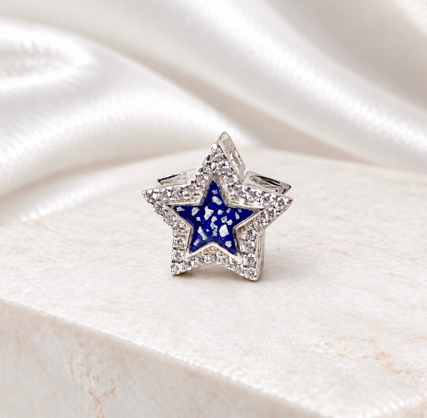 Sterling Silver CZ Star Bracelet Charm