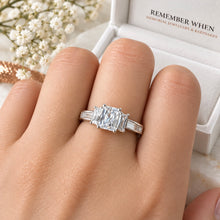 Sterling Silver Triple Emerald Cut Ring