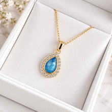 9ct Yellow Gold Crystal Teardrop Pendant