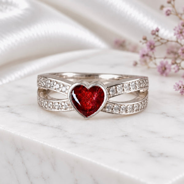 Sterling Silver Heart Infinity Ring