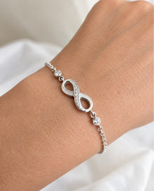 Sterling Silver CZ Infinity Adjustable Bracelet