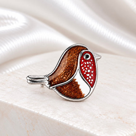 Sterling Silver Robin Brooch