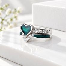 Sterling Silver Heart Double Stacker Ring