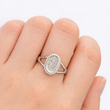 Sterling Silver Rope Edged Oval Ring