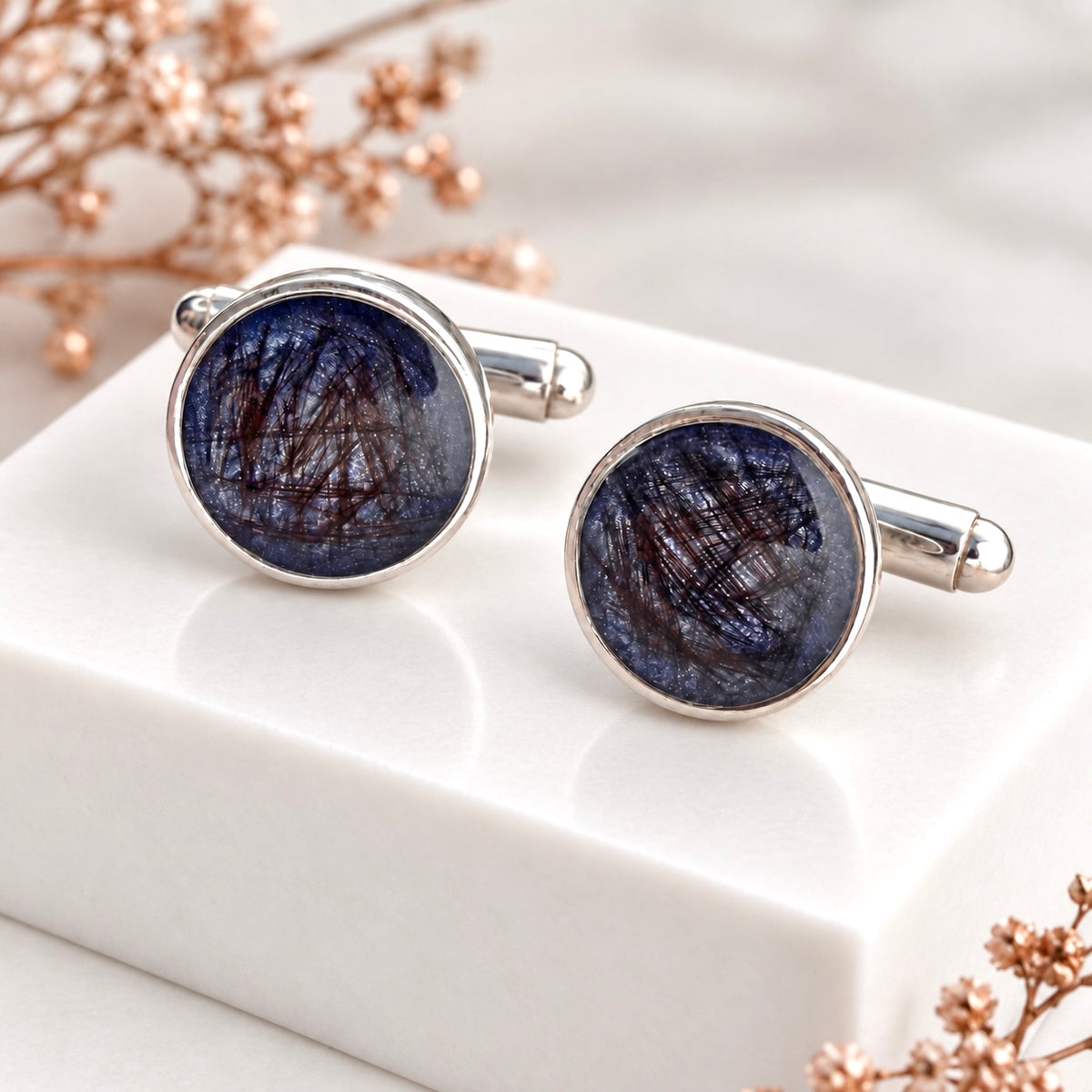 Sterling Silver Round Cufflinks