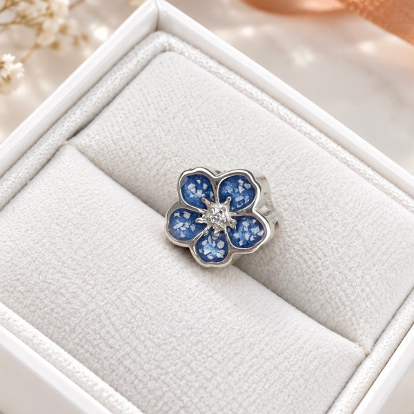 Sterling Silver Forget Me Not Bracelet Charm