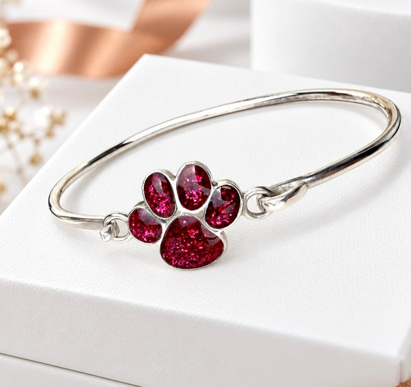 Sterling Silver Paw Bangle