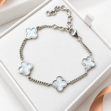 Sterling Silver 4 Clover Adjustable Bracelet