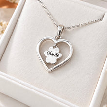 Sterling Silver Paw Heart Pendant