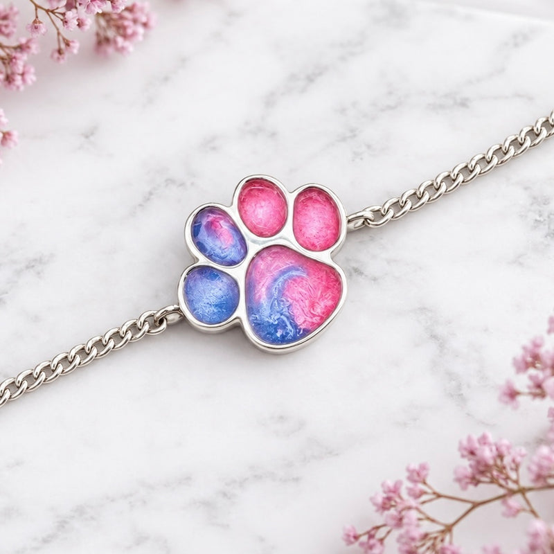 Sterling Silver Paw Adjustable Bracelet