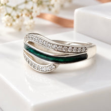 Sterling Silver CZ Double Wave Ring