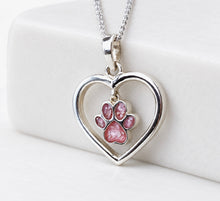 Sterling Silver Paw Heart Pendant