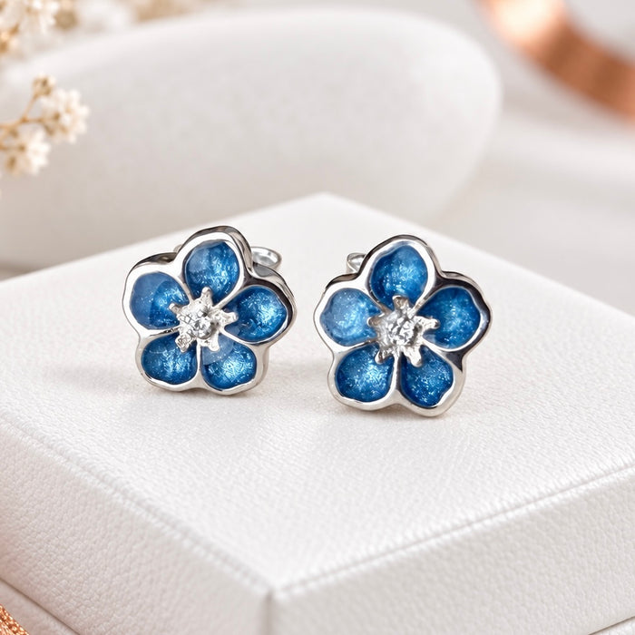 Sterling Silver Forget me Not Earrings