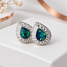 Sterling Silver CZ Teardrop Stud Earrings