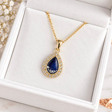 9ct Yellow Gold Crystal Teardrop Pendant