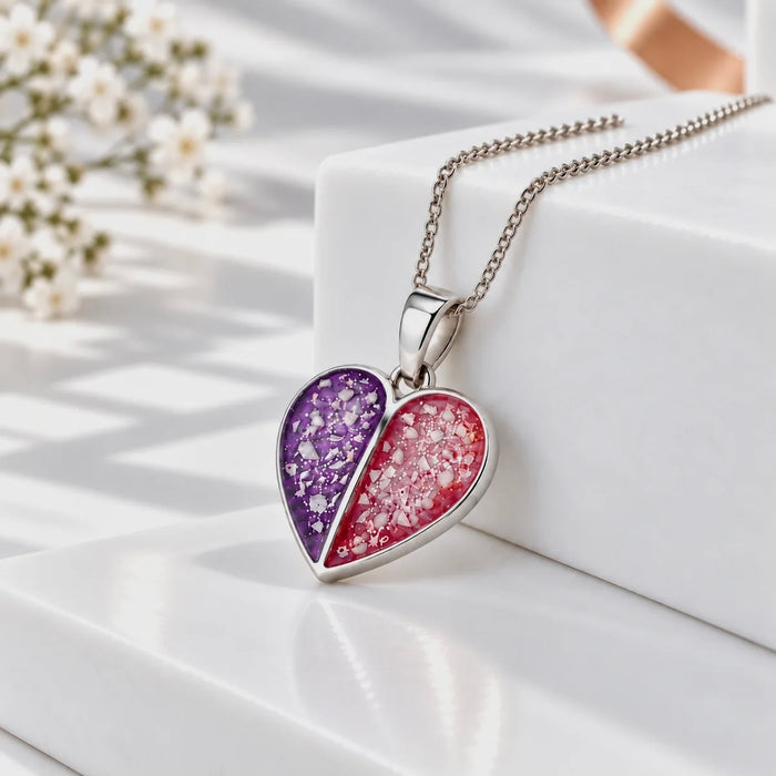 Sterling Silver Split Heart Pendant