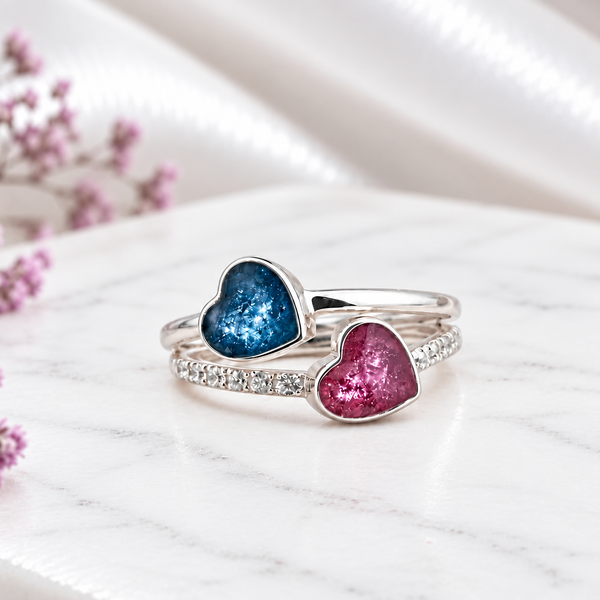 Sterling Silver Double Heart Ring