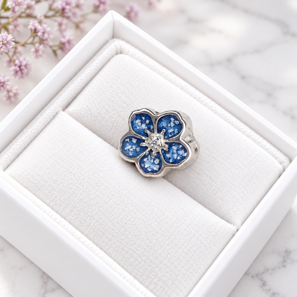 Sterling Silver Forget Me Not Bracelet Charm
